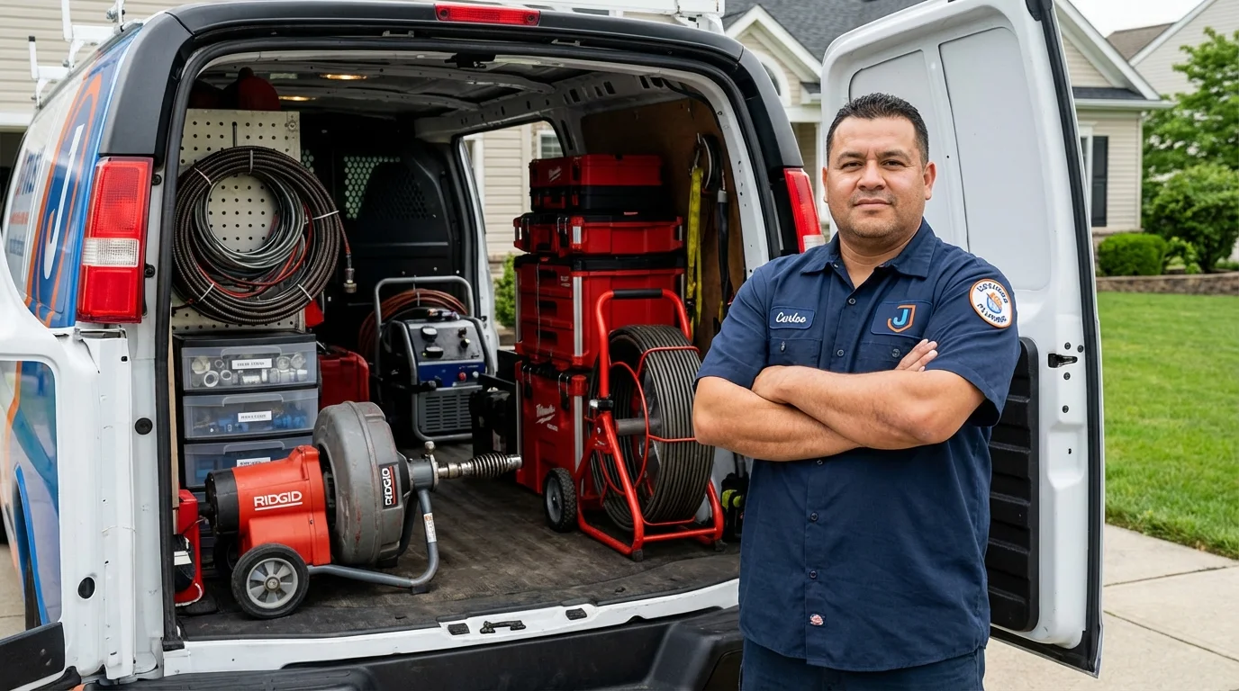 Professional drain cleaning equipment and Johns Plumbing LLC plumber in Douglasville